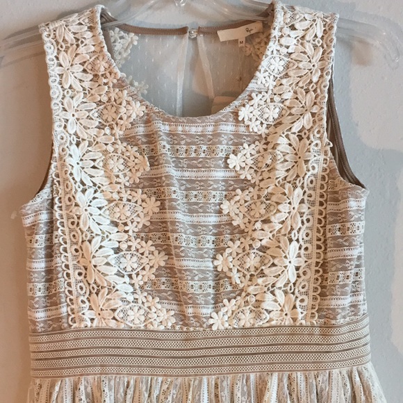 NWT Embroidered Lace Floral Fit Flare Midi Dress - Picture 2 of 8